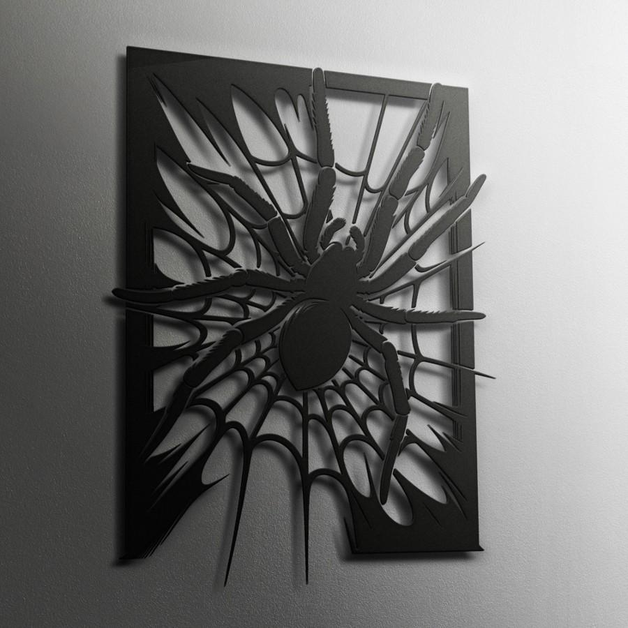 Gothic Style Spider Web Metal Wall Art