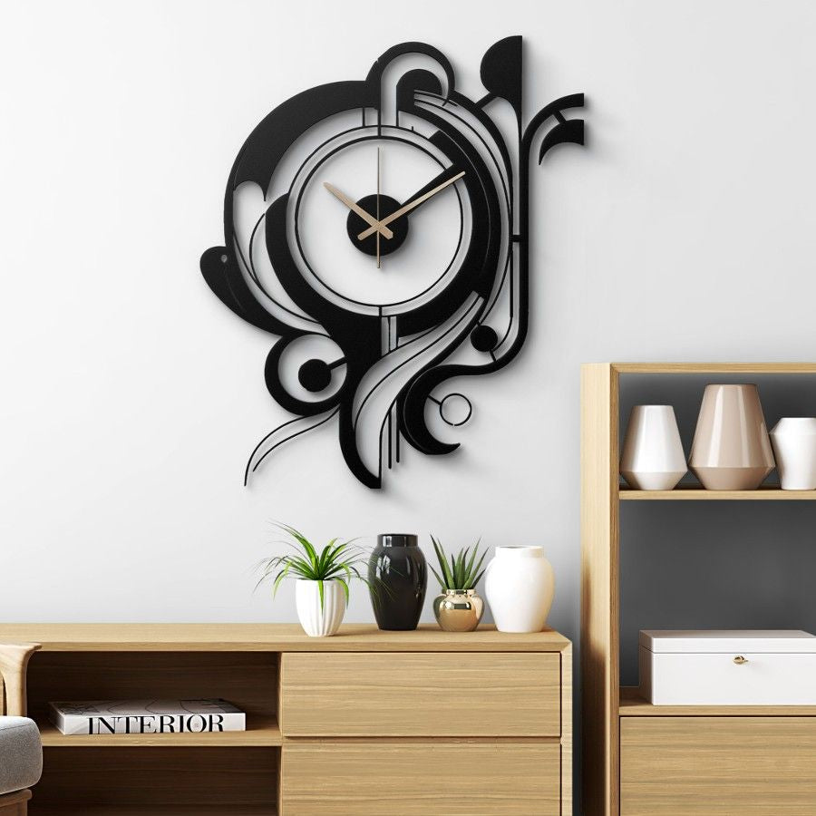 Art Deco Inspired Metal Wall Clock