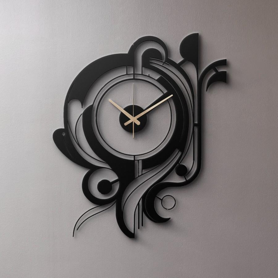 Art Deco Inspired Metal Wall Clock