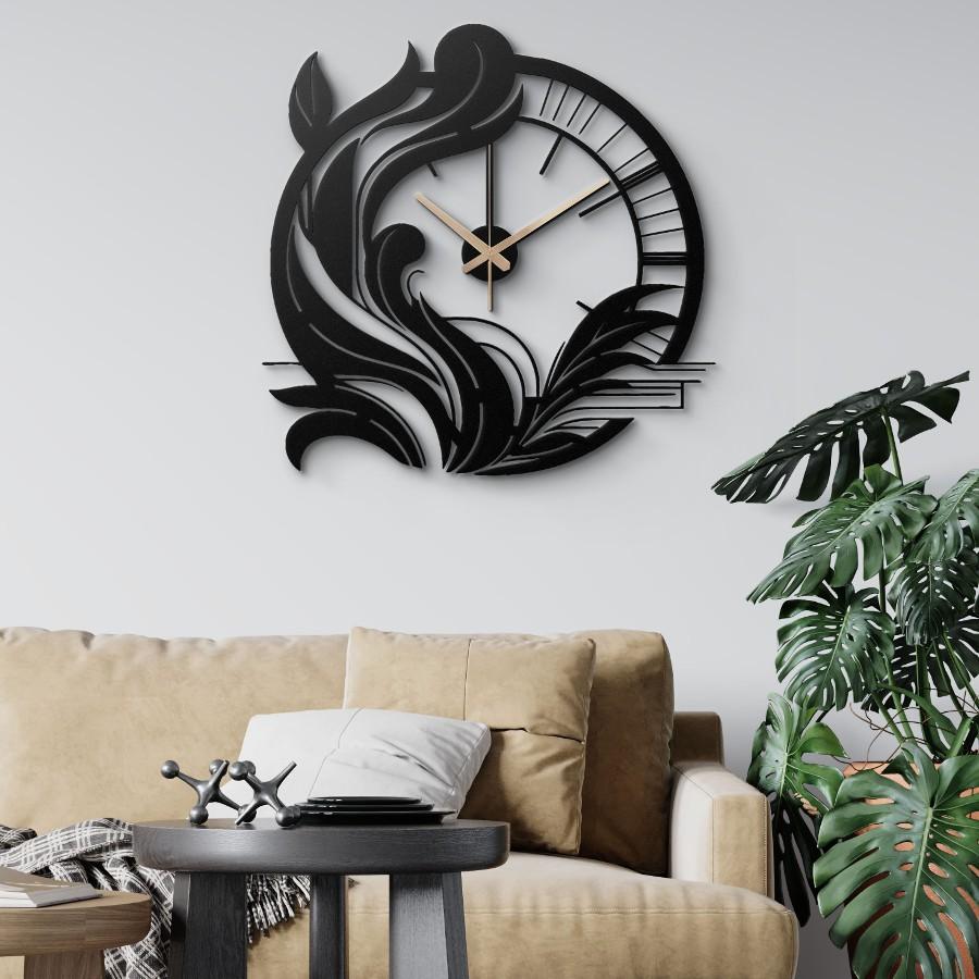 Art Nouveau Floral Metal Wall Clock