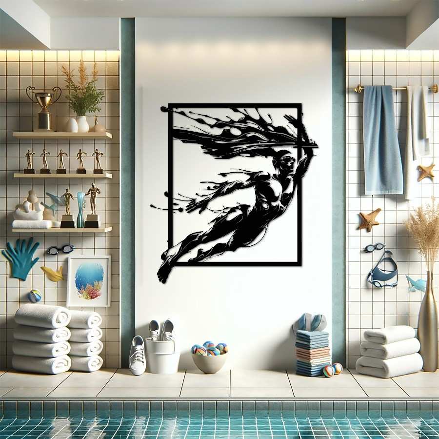 Swimmer Metal Wall Art