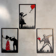 Banksy Metal Wall Art Set of 3