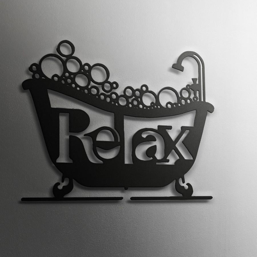 "Relax" Bathroom Metal Wall Decor