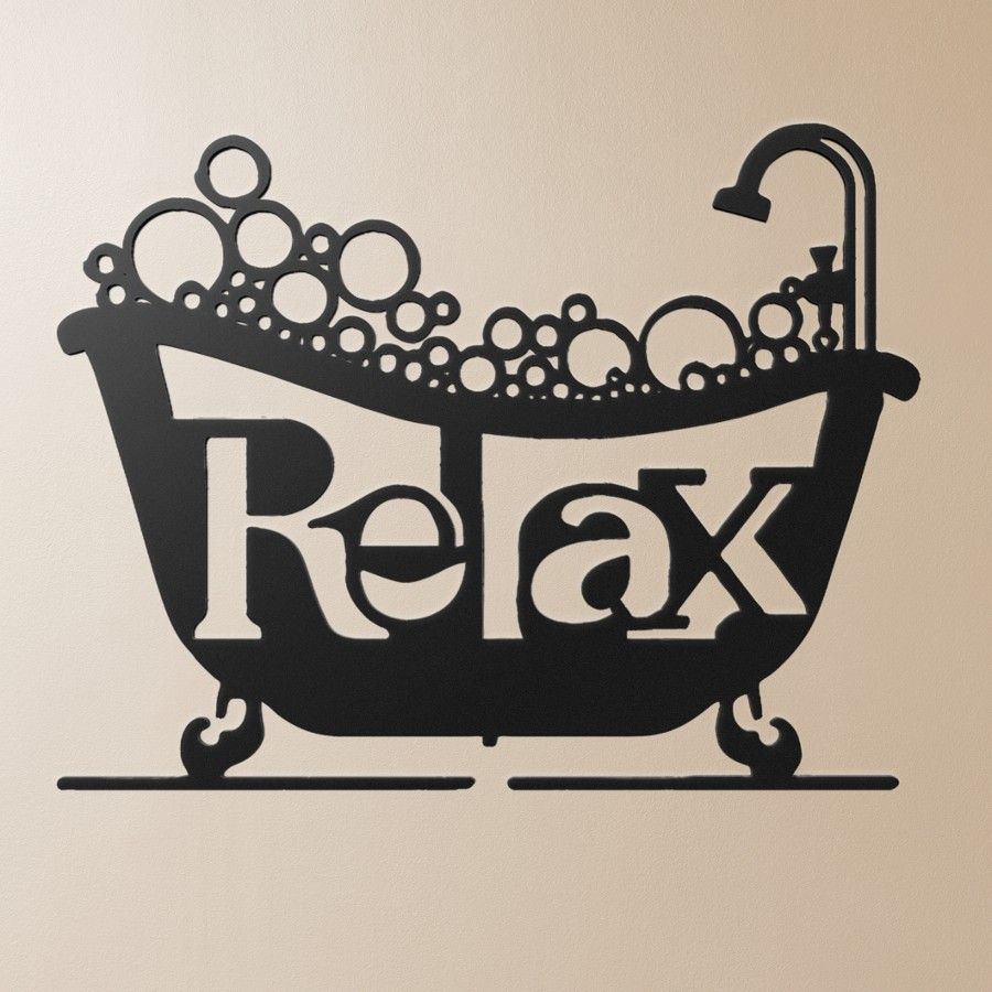 "Relax" Bathroom Metal Wall Decor