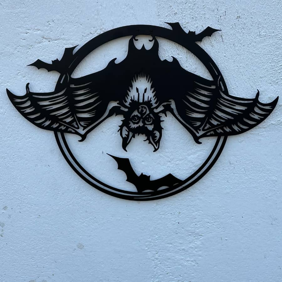 Gothic Bats Metal Wall Art