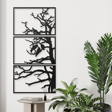 Birds on Tree Branches Metal Wall Art