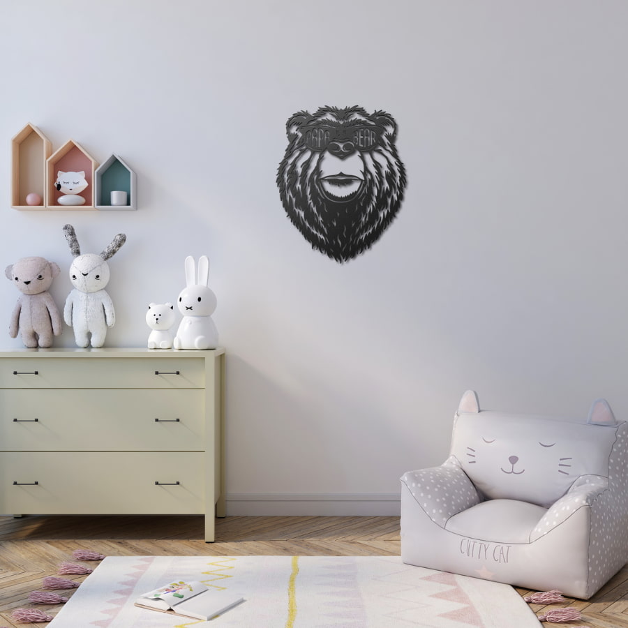 Black Bear Metal Wall Art Decor