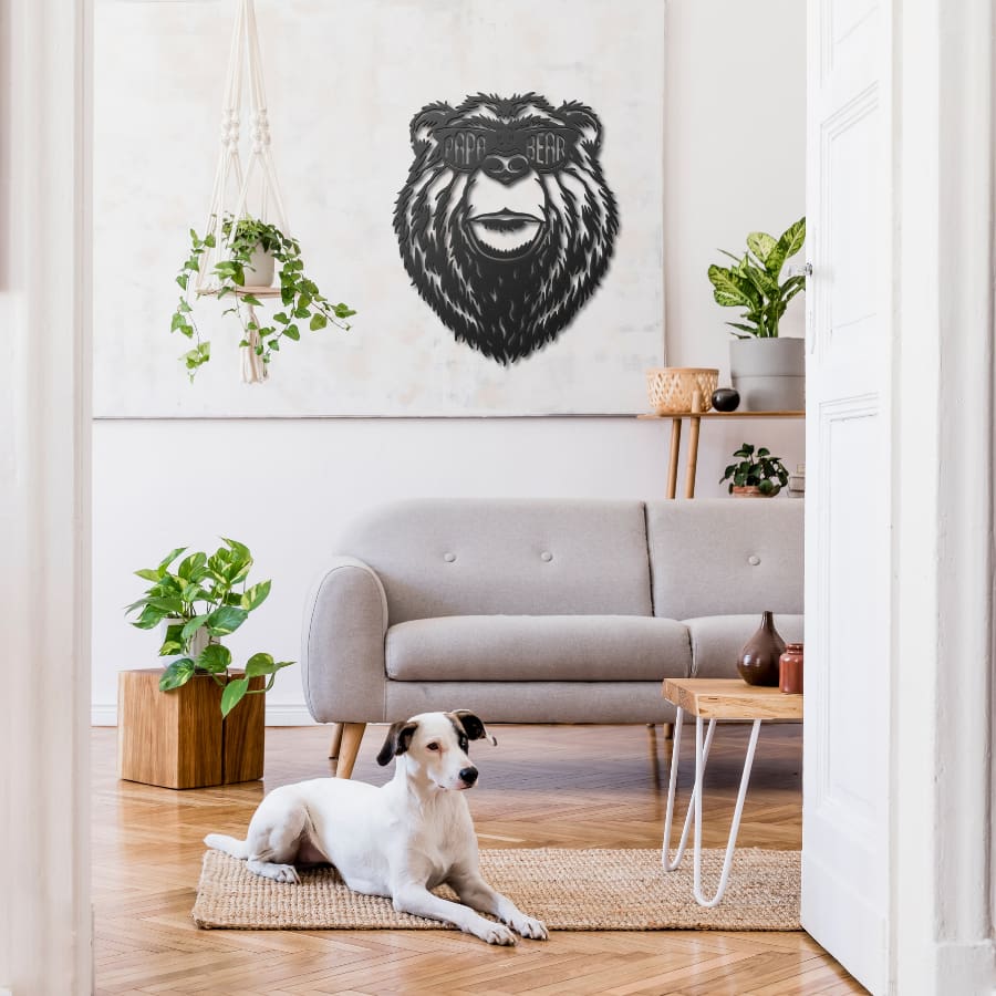 Black Bear Metal Wall Art Decor