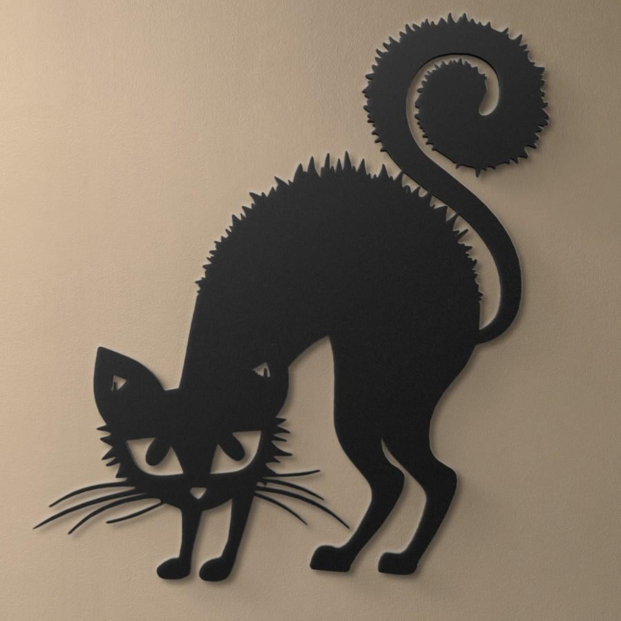 Black Cat Metal Wall Art