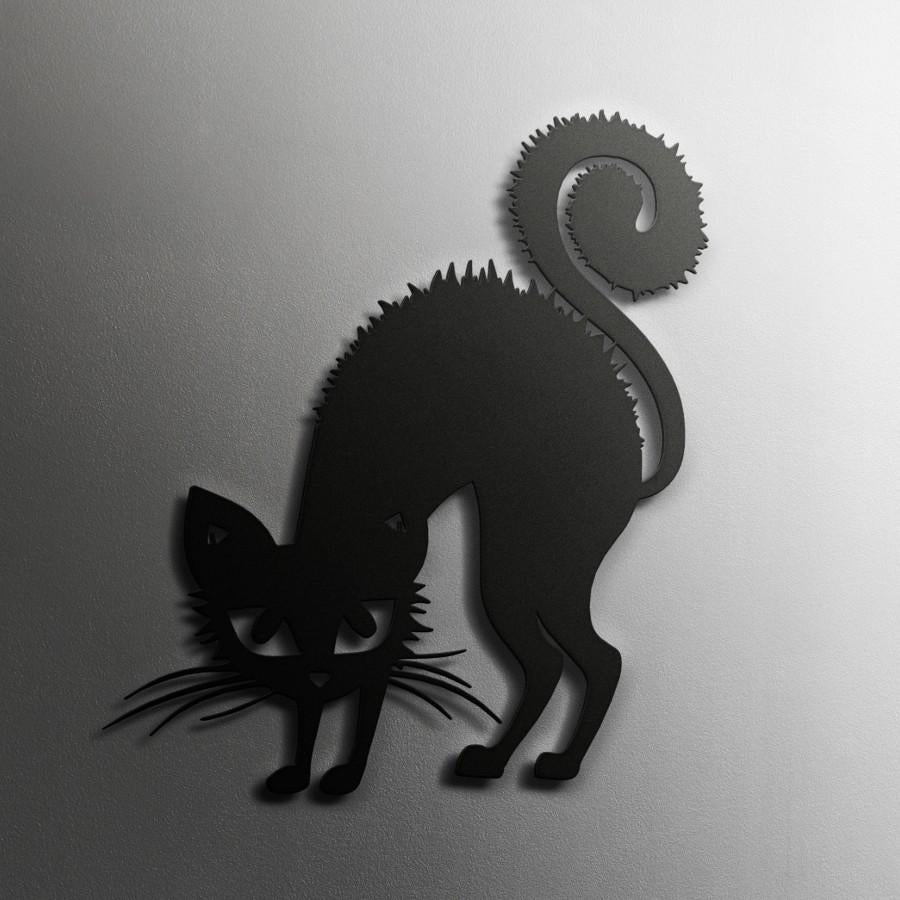 Black Cat Metal Wall Art