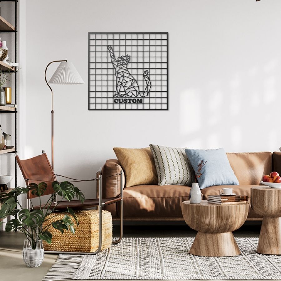 Customizable Cat Pinboard Metal Wall Art