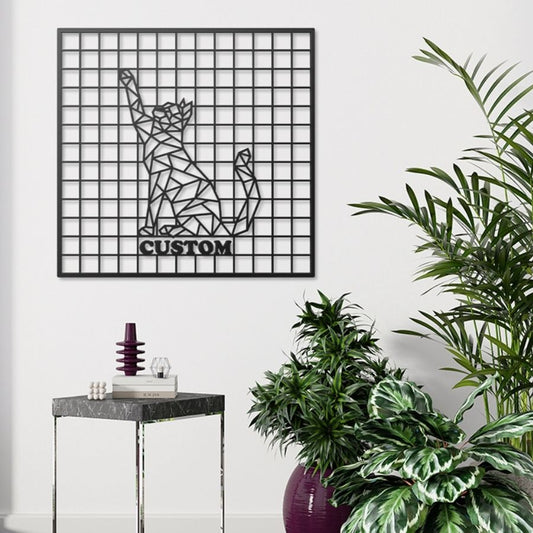 Customizable Cat Pinboard Metal Wall Art