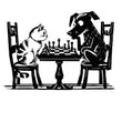 Cat vs Dog Chess Match Metal Wal Art