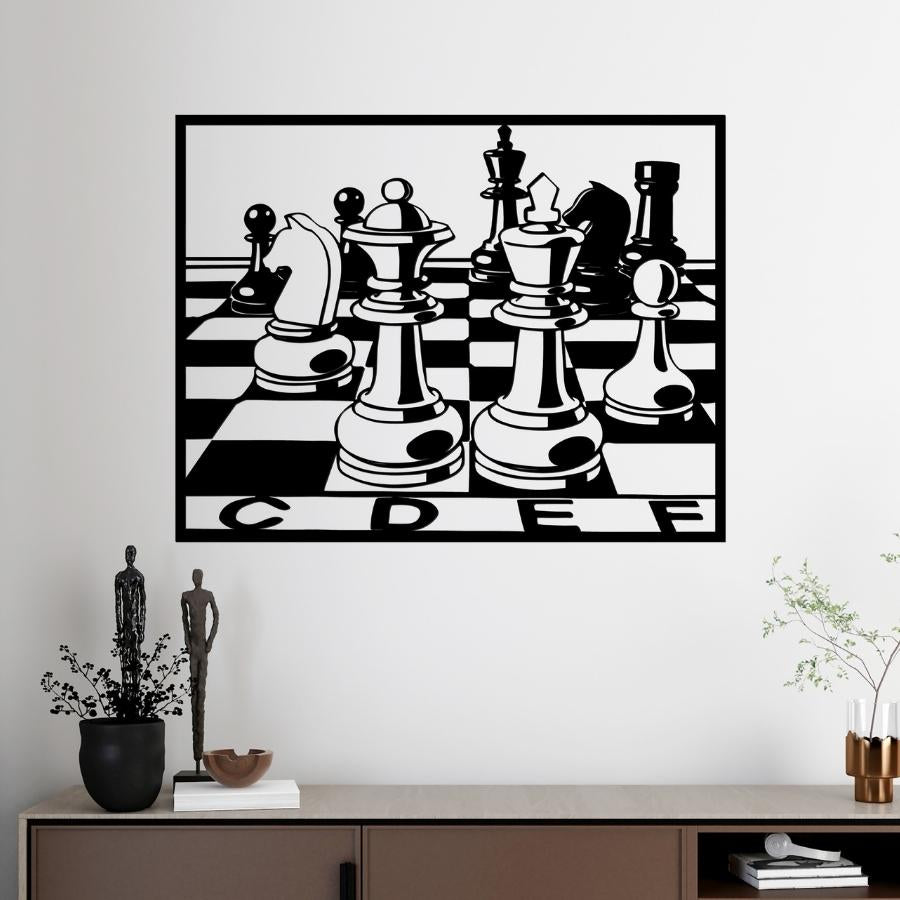 Chess Board Metal Wall Art Decor