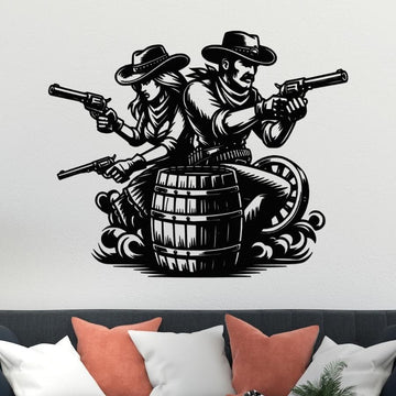 Cowboys Back To Back Metal Wall Art