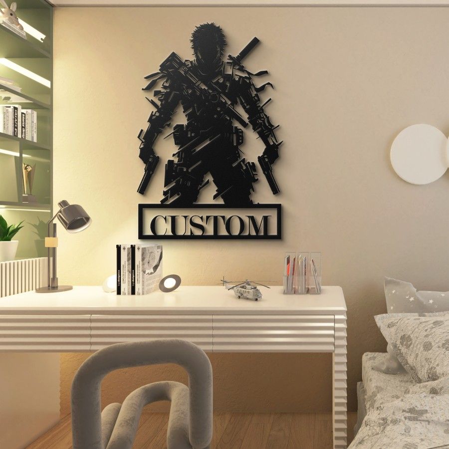 Custom Armed Soldier Metal Wall Art