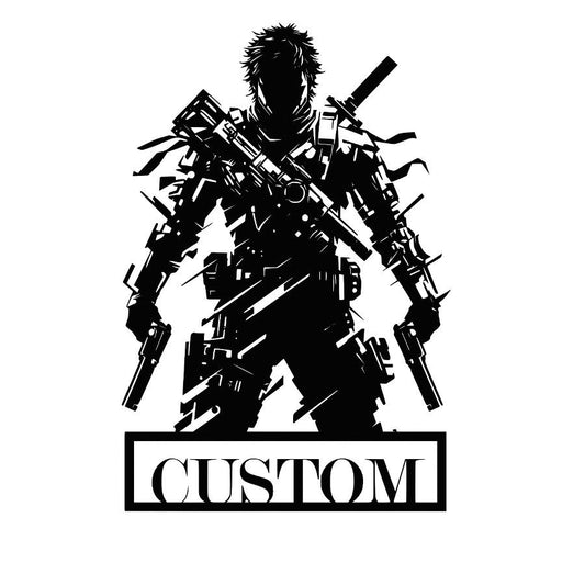 Custom Armed Soldier Metal Wall Art