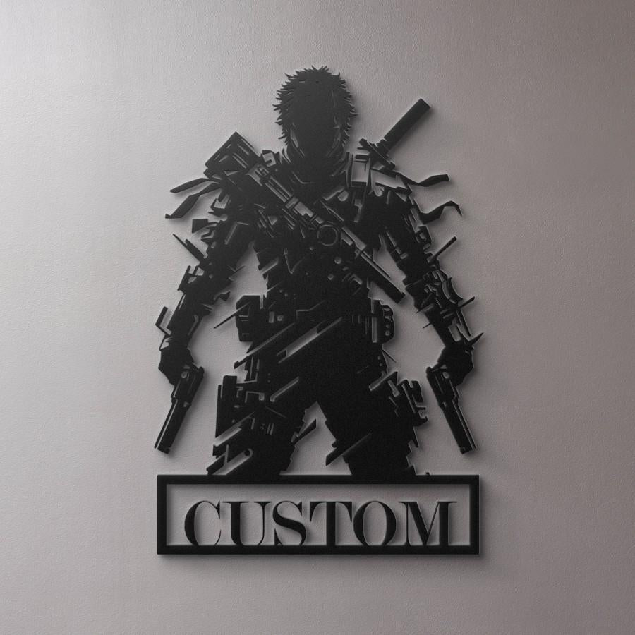 Custom Armed Soldier Metal Wall Art