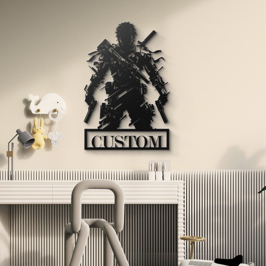 Custom Armed Soldier Metal Wall Art