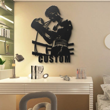 Custom Boxer Training Metal Wall Art