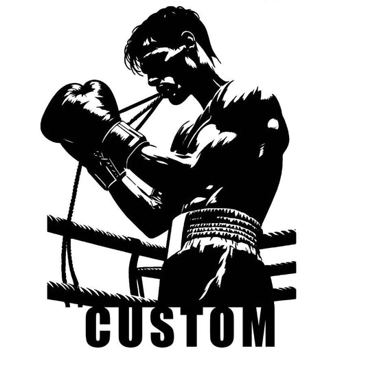 Custom Boxer Training Metal Wall Art