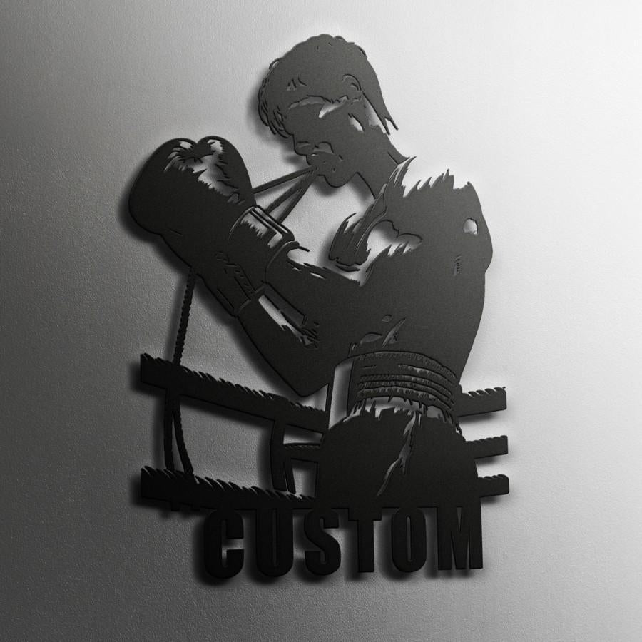 Custom Boxer Training Metal Wall Art