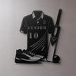 Custom Cricket Gear Metal Wall Art