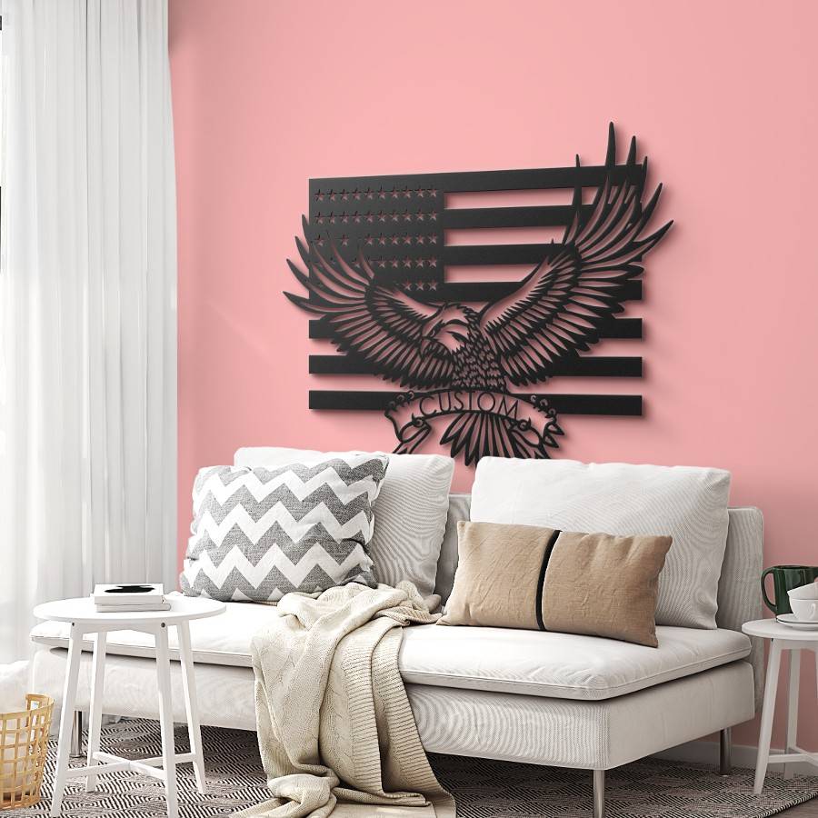 Eagle USA Flag Customizable Metal Wall Art