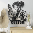 Custom Female Scientist Metal Wall Art