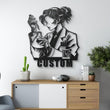 Custom Female Scientist Metal Wall Art