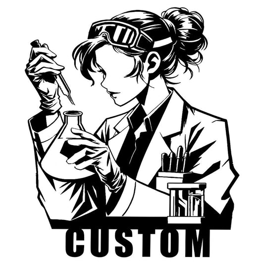 Custom Female Scientist Metal Wall Art