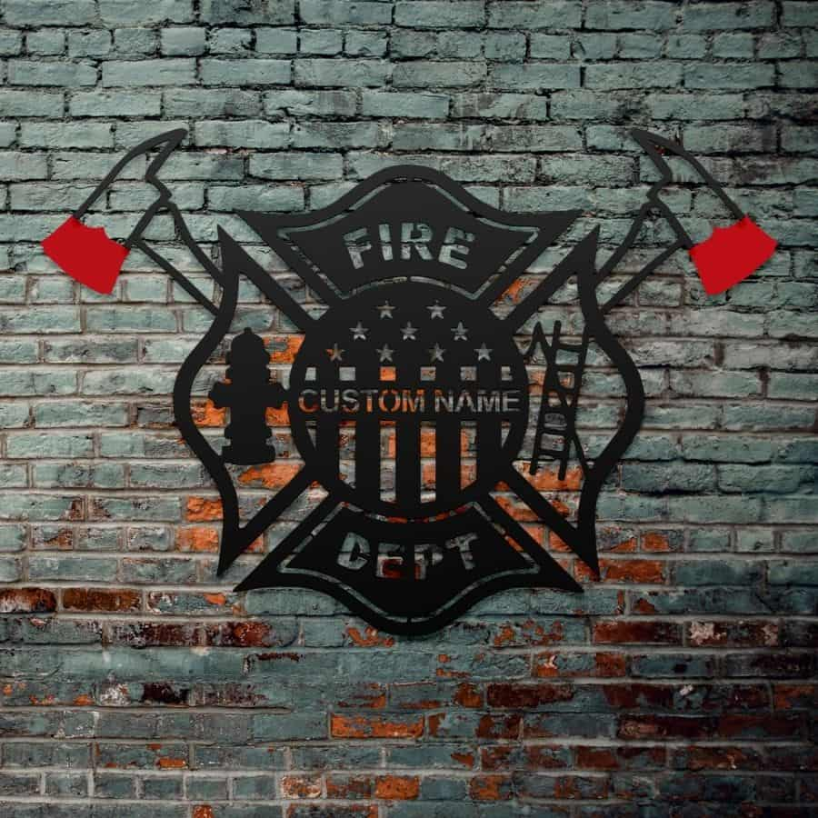 Custom Fire Departmant Metal Wall Sign