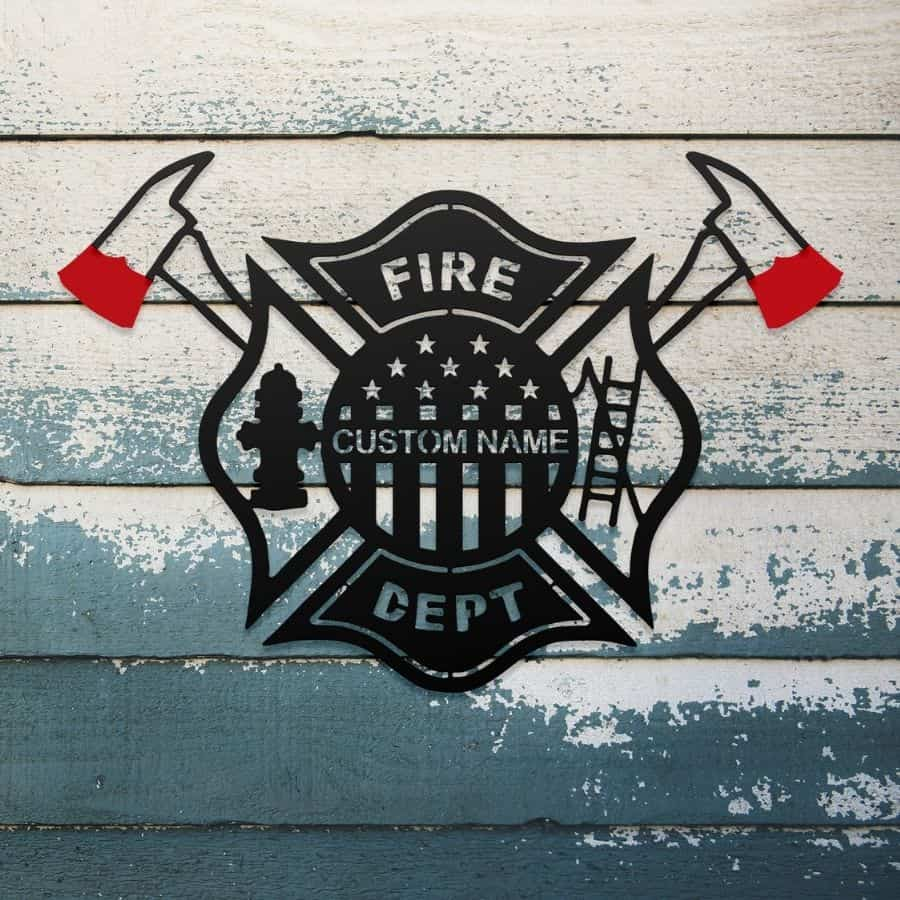 Custom Fire Departmant Metal Wall Sign