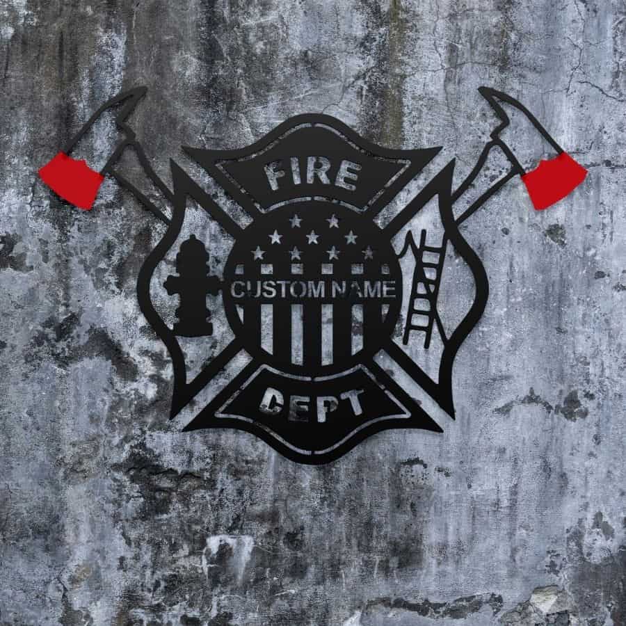 Fire Sign Design Custom Fire Departmant Metal Wall Sign
