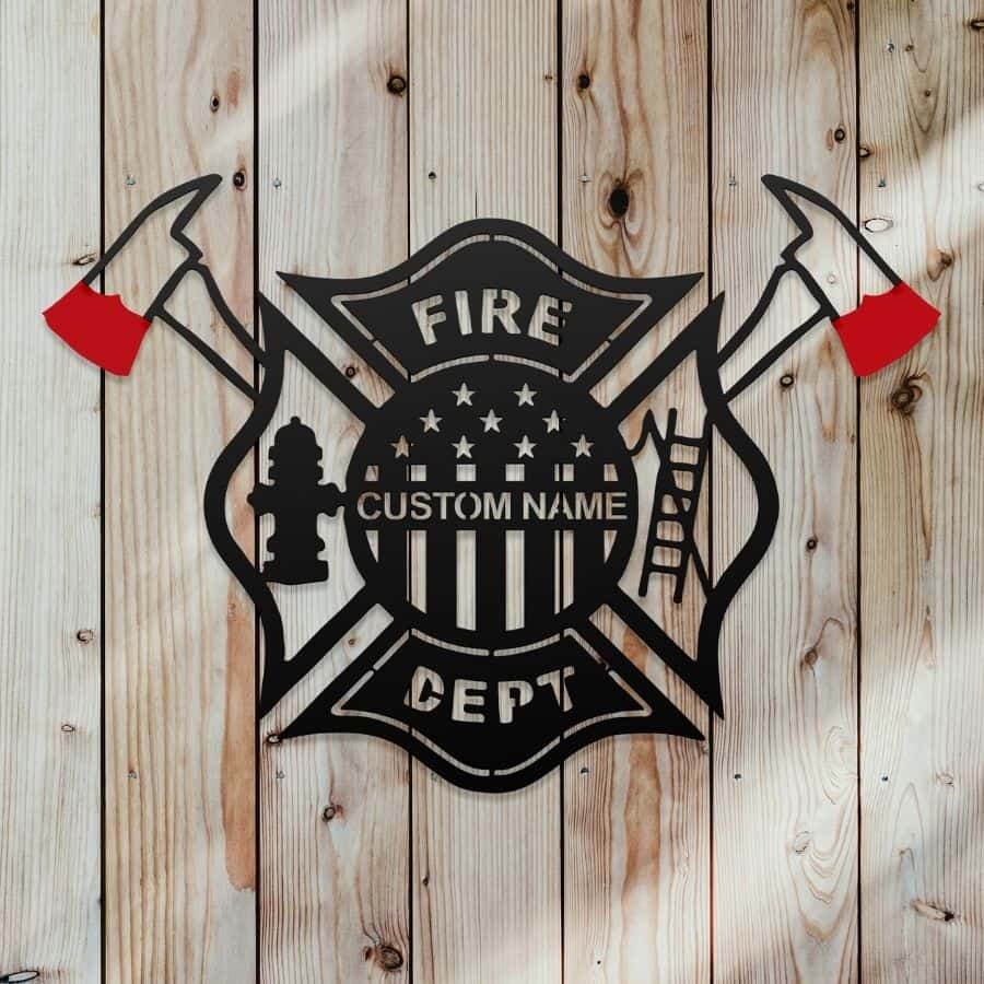 Custom Fire Departmant Metal Wall Sign