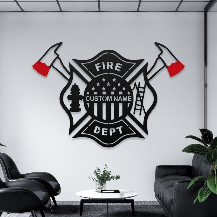 Custom Fire Departmant Metal Wall Sign