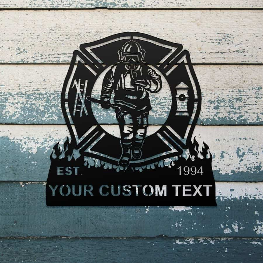 Custom Firefighters Metal Wall Sign