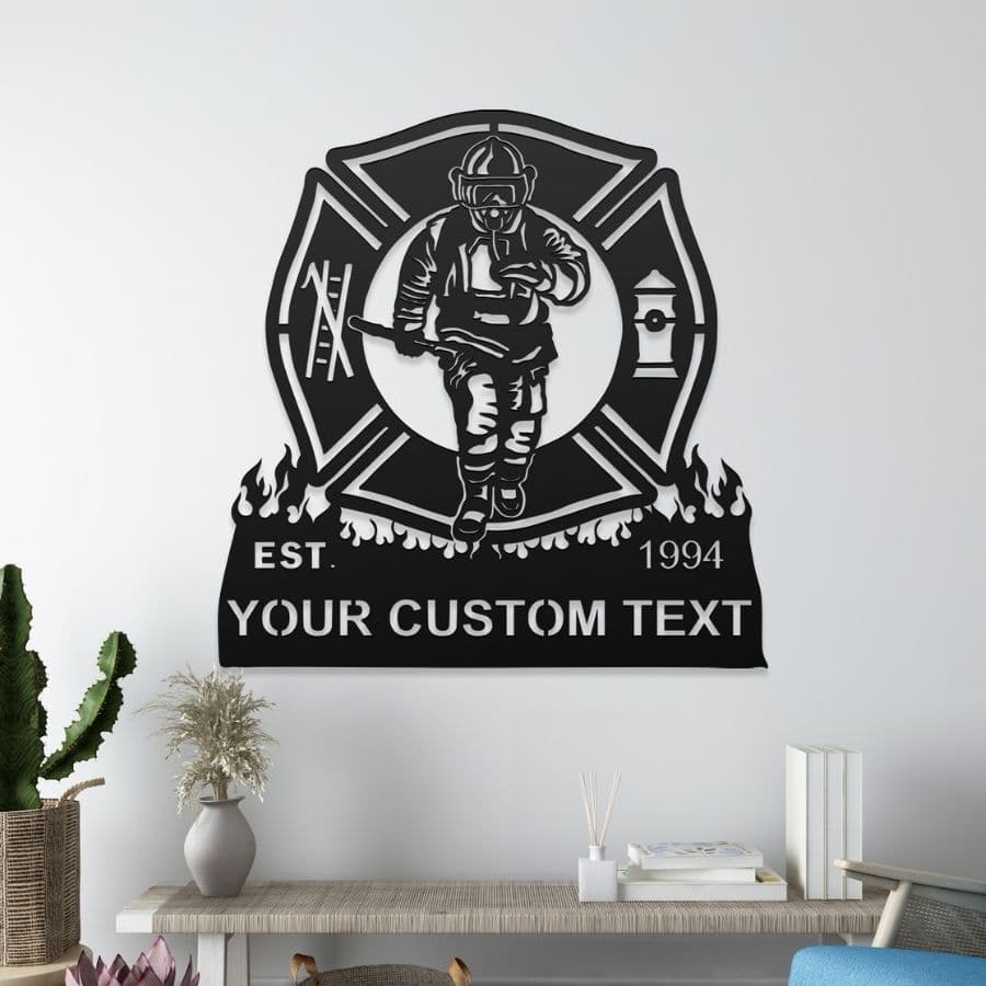 Custom Firefighters Metal Wall Sign