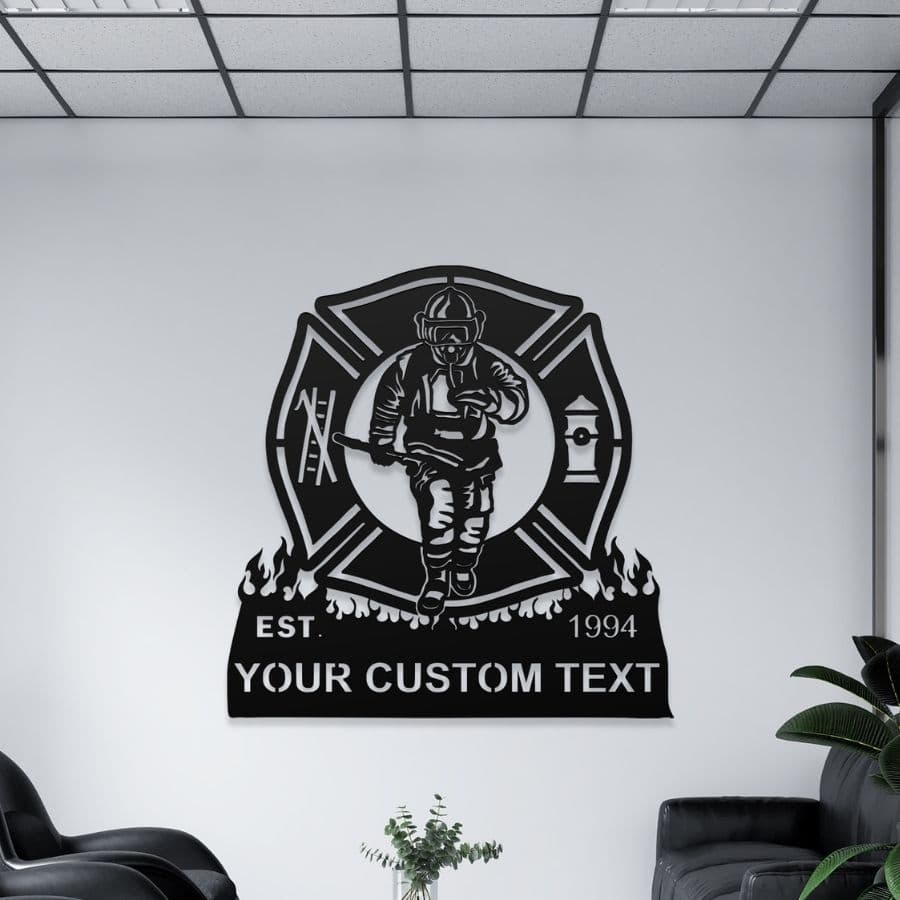 Custom Firefighters Metal Wall Sign