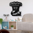 Custom Football Jersey and Cleats Metal Wall Art