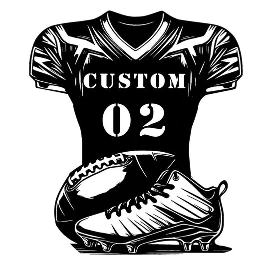 Custom Football Jersey and Cleats Metal Wall Art