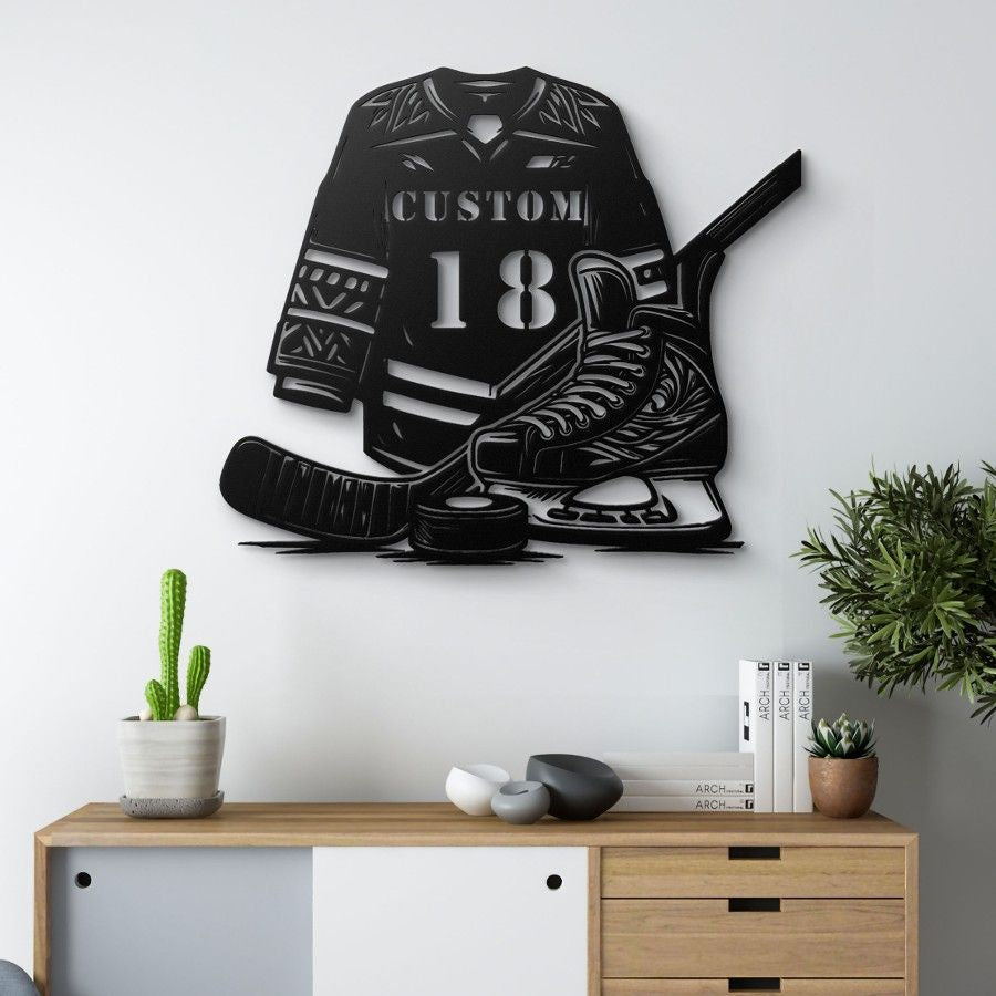 Custom Hockey Jersey Metal Wall Art