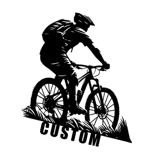 Custom Mountain Biker Metal Wall Art