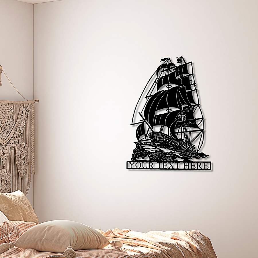 Custom Pirate Ship Metal Wall Art