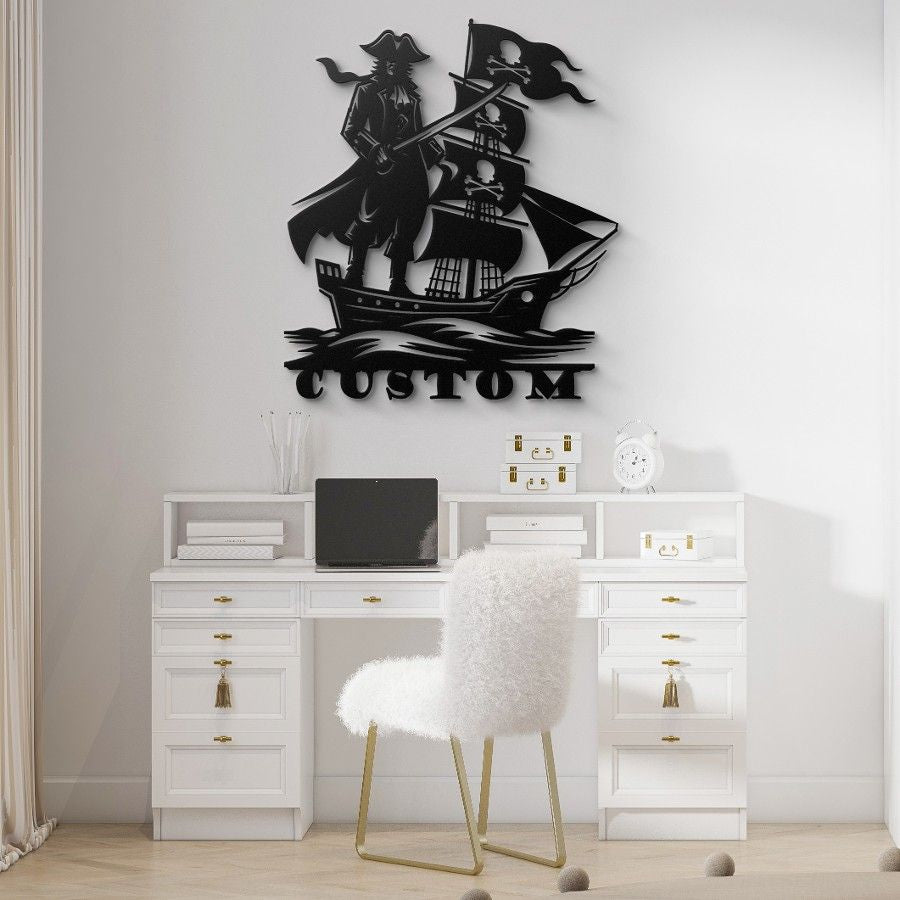 Custom Pirate Ship Metal Wall Art