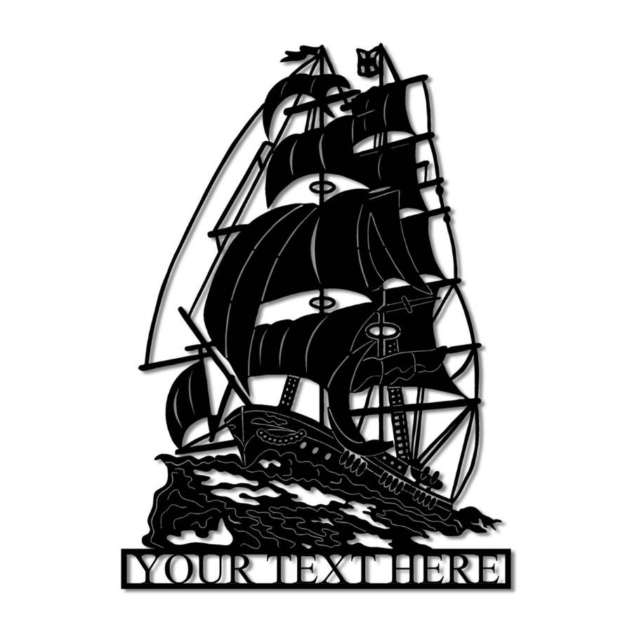 Custom Pirate Ship Metal Wall Art