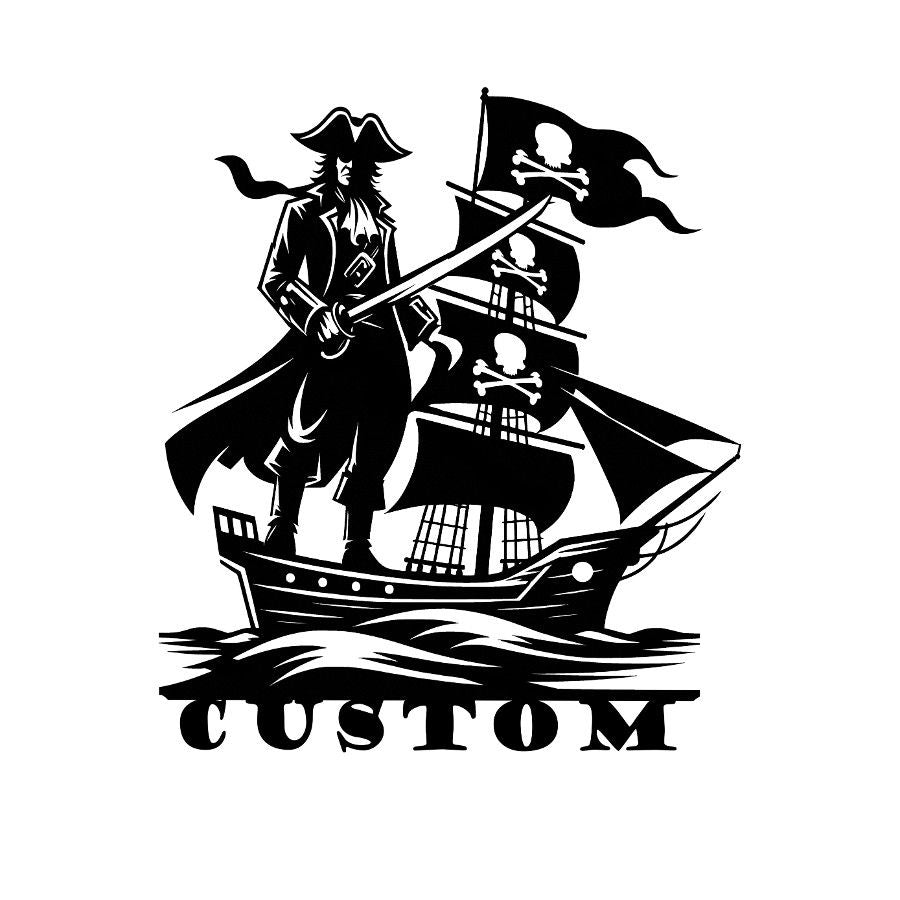 Custom Pirate Ship Metal Wall Art - Moonarch, image size:900x900