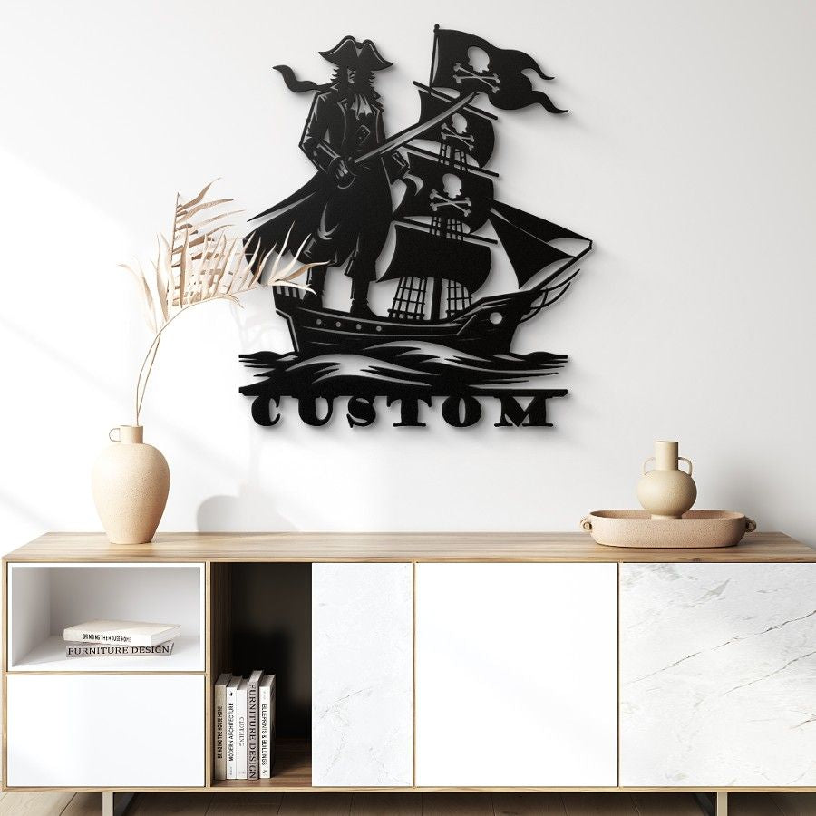 Custom Pirate Ship Metal Wall Art