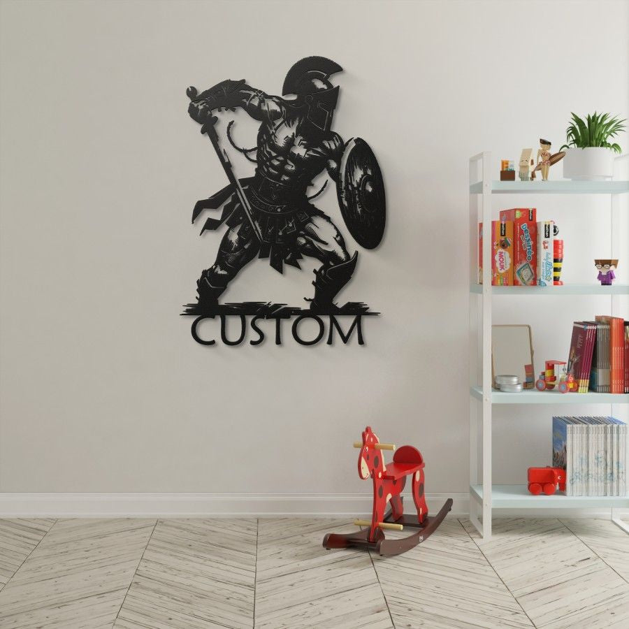 Custom Spartan Warrior Metal Wall Art