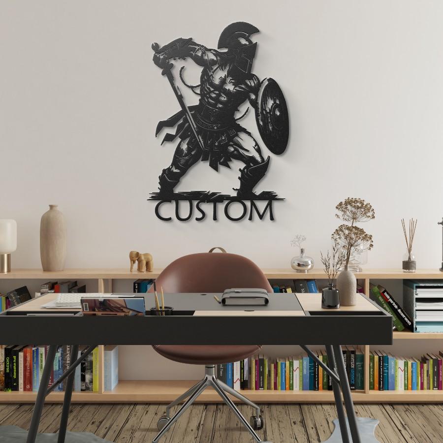 Custom Spartan Warrior Metal Wall Art